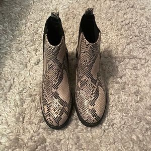 Snakeskin booties